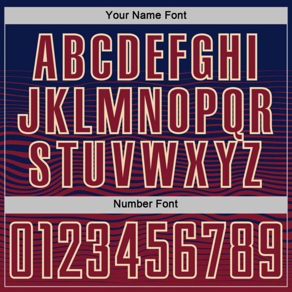 Custom Navy Crimson-Cream Gradient Wave Line Sports Sublimation Soccer Uniform Jersey