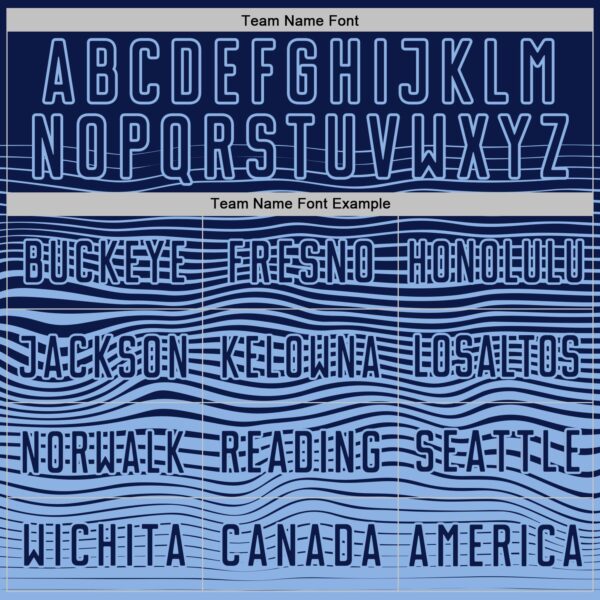 Custom Navy Light Blue Gradient Wave Line Sports Sublimation Soccer Uniform Jersey