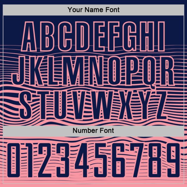 Custom Navy Medium Pink Gradient Wave Line Sports Sublimation Soccer Uniform Jersey