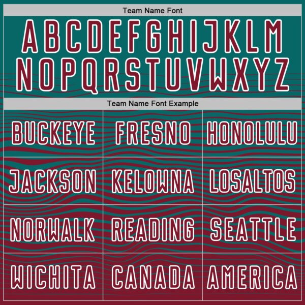 Custom Teal Crimson-White Gradient Wave Line Sports Sublimation Soccer Uniform Jersey