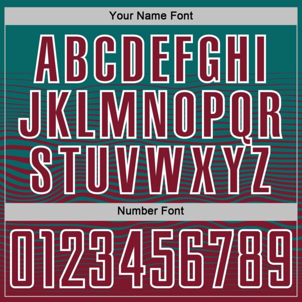 Custom Teal Crimson-White Gradient Wave Line Sports Sublimation Soccer Uniform Jersey