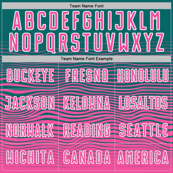 Custom Teal Pink-White Gradient Wave Line Sports Sublimation Soccer Uniform Jersey