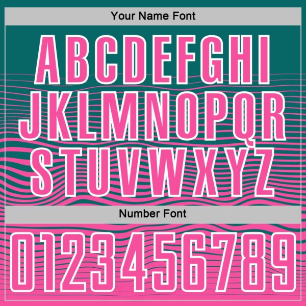 Custom Teal Pink-White Gradient Wave Line Sports Sublimation Soccer Uniform Jersey