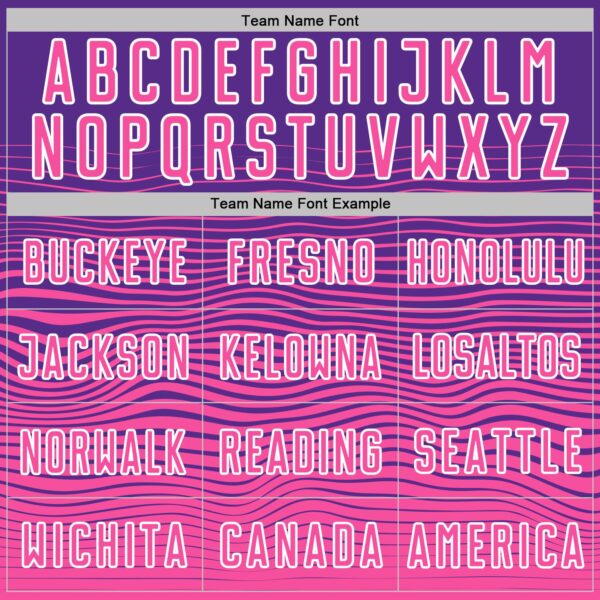 Custom Purple Pink-White Gradient Wave Line Sports Sublimation Soccer Uniform Jersey