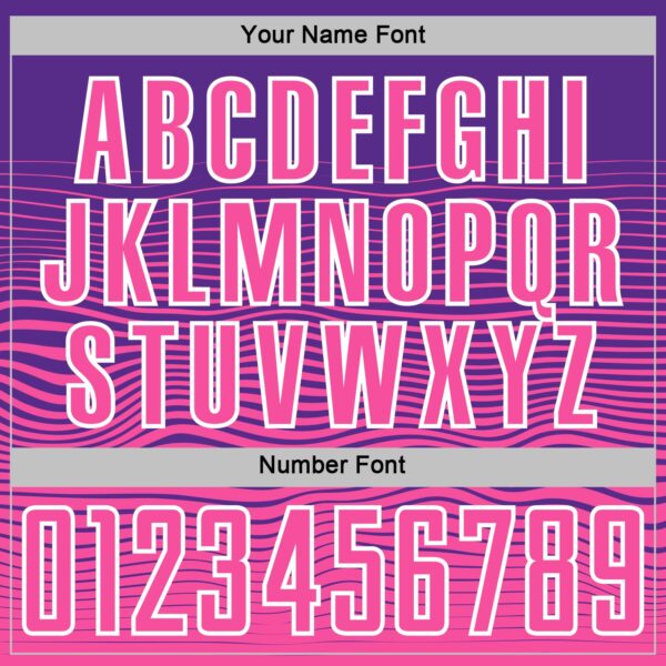 Custom Purple Pink-White Gradient Wave Line Sports Sublimation Soccer Uniform Jersey