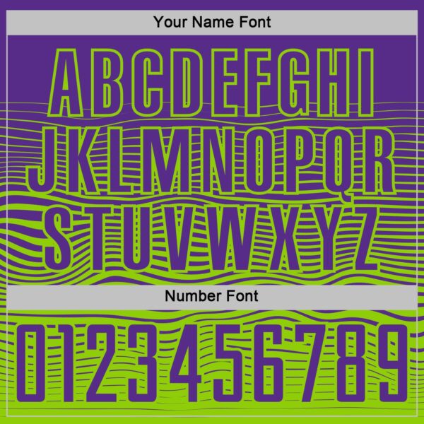 Custom Purple Neon Green Gradient Wave Line Sports Sublimation Soccer Uniform Jersey