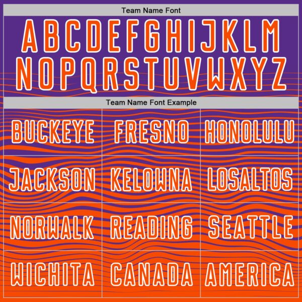 Custom Purple Orange-White Gradient Wave Line Sports Sublimation Soccer Uniform Jersey