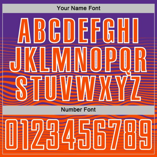 Custom Purple Orange-White Gradient Wave Line Sports Sublimation Soccer Uniform Jersey