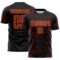 Custom Black Red-Old Gold Lightning Electric Veins Sublimation Soccer Uniform Jersey