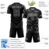 Custom Black White Lightning Electric Veins Sublimation Soccer Uniform Jersey