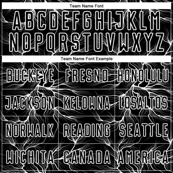 Custom Black White Lightning Electric Veins Sublimation Soccer Uniform Jersey