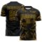Custom Black Gold Lightning Electric Veins Sublimation Soccer Uniform Jersey