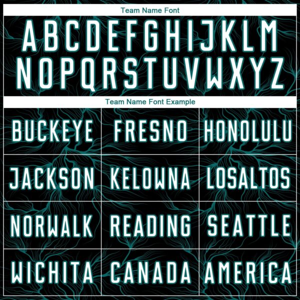 Custom Black White-Teal Lightning Electric Veins Sublimation Soccer Uniform Jersey