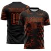 Custom Black Orange Lightning Electric Veins Sublimation Soccer Uniform Jersey