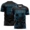 Custom Black Sky Blue Lightning Electric Veins Sublimation Soccer Uniform Jersey