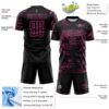 Custom Black Pink Lightning Electric Veins Sublimation Soccer Uniform Jersey