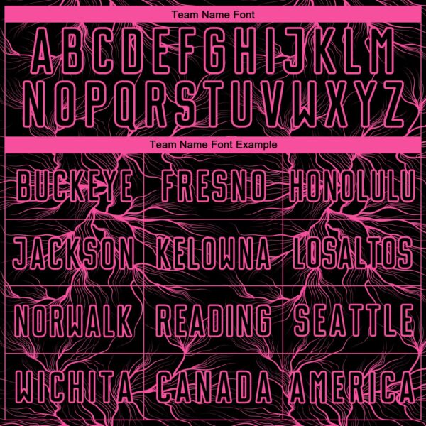 Custom Black Pink Lightning Electric Veins Sublimation Soccer Uniform Jersey