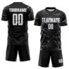 Custom Black White-Gray Lightning Electric Veins Sublimation Soccer Uniform Jersey