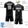 Custom Black White-Gray Lightning Electric Veins Sublimation Soccer Uniform Jersey