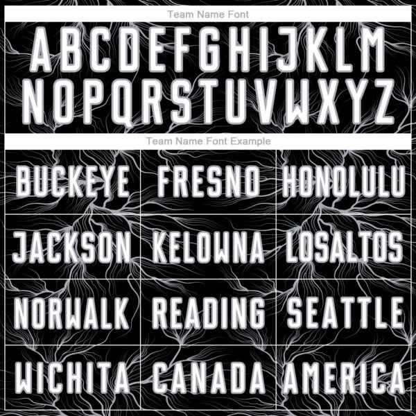 Custom Black White-Gray Lightning Electric Veins Sublimation Soccer Uniform Jersey