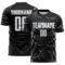 Custom Black White-Gray Lightning Electric Veins Sublimation Soccer Uniform Jersey