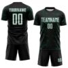 Custom Black White-Kelly Green Lightning Electric Veins Sublimation Soccer Uniform Jersey