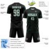 Custom Black White-Kelly Green Lightning Electric Veins Sublimation Soccer Uniform Jersey