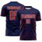 Custom Navy Red-White Lightning Electric Veins Sublimation Soccer Uniform Jersey