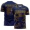 Custom Navy Gold Lightning Electric Veins Sublimation Soccer Uniform Jersey