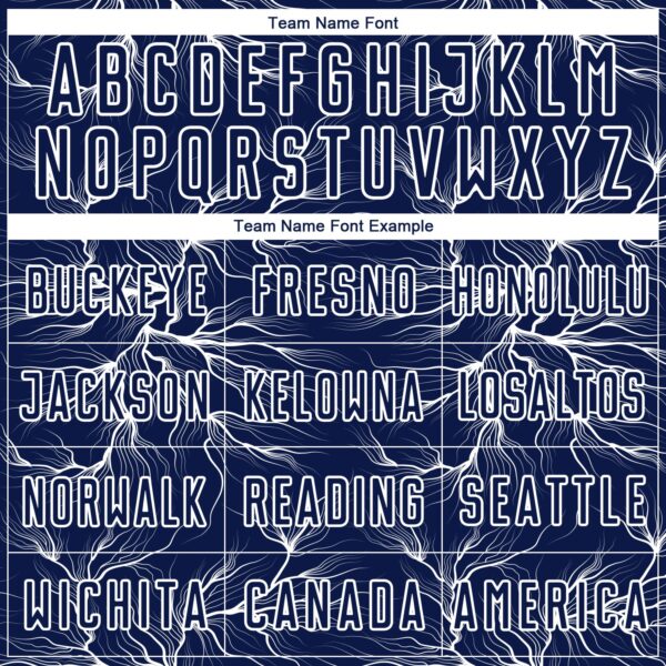 Custom Navy White Lightning Electric Veins Sublimation Soccer Uniform Jersey