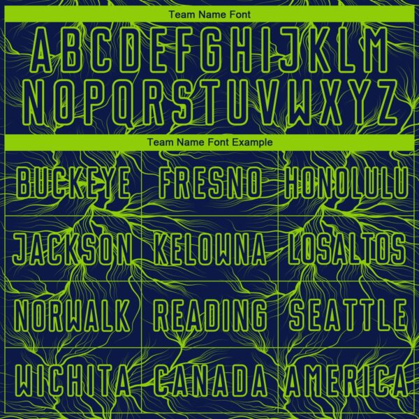 Custom Navy Neon Green Lightning Electric Veins Sublimation Soccer Uniform Jersey
