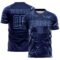 Custom Navy Light Blue Lightning Electric Veins Sublimation Soccer Uniform Jersey