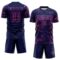 Custom Navy Pink Lightning Electric Veins Sublimation Soccer Uniform Jersey