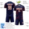 Custom Navy White-Orange Lightning Electric Veins Sublimation Soccer Uniform Jersey