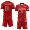 Custom Red White Lightning Electric Veins Sublimation Soccer Uniform Jersey