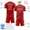 Custom Red White Lightning Electric Veins Sublimation Soccer Uniform Jersey