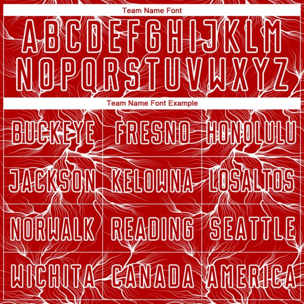 Custom Red White Lightning Electric Veins Sublimation Soccer Uniform Jersey