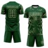 Custom Green Cream Lightning Electric Veins Sublimation Soccer Uniform Jersey