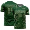 Custom Green Cream Lightning Electric Veins Sublimation Soccer Uniform Jersey