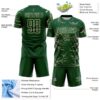 Custom Green Cream Lightning Electric Veins Sublimation Soccer Uniform Jersey