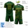 Custom Green Gold Lightning Electric Veins Sublimation Soccer Uniform Jersey