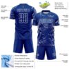 Custom Royal White Lightning Electric Veins Sublimation Soccer Uniform Jersey