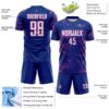 Custom Royal White-Pink Lightning Electric Veins Sublimation Soccer Uniform Jersey