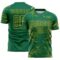 Custom Kelly Green Gold Lightning Electric Veins Sublimation Soccer Uniform Jersey
