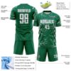 Custom Kelly Green White-Gray Lightning Electric Veins Sublimation Soccer Uniform Jersey