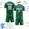 Custom Kelly Green White-Gray Lightning Electric Veins Sublimation Soccer Uniform Jersey