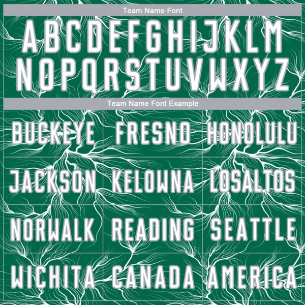 Custom Kelly Green White-Gray Lightning Electric Veins Sublimation Soccer Uniform Jersey