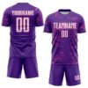 Custom Purple White-Pink Lightning Electric Veins Sublimation Soccer Uniform Jersey