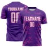 Custom Purple White-Pink Lightning Electric Veins Sublimation Soccer Uniform Jersey