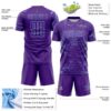 Custom Purple Light Blue Lightning Electric Veins Sublimation Soccer Uniform Jersey